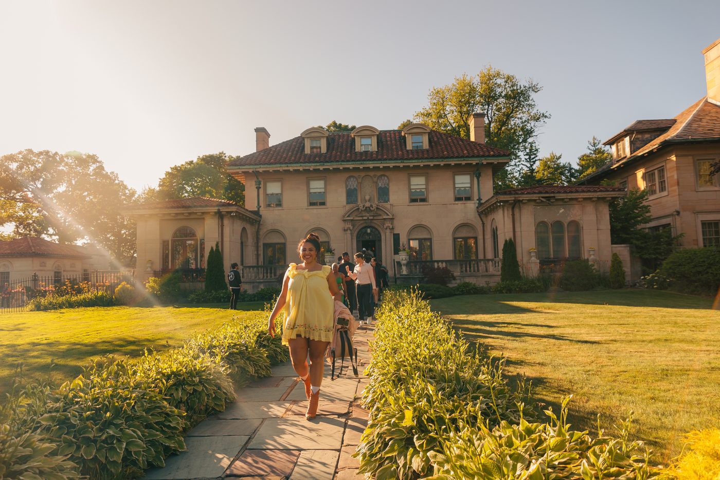 Golden hour at Detroit mansion